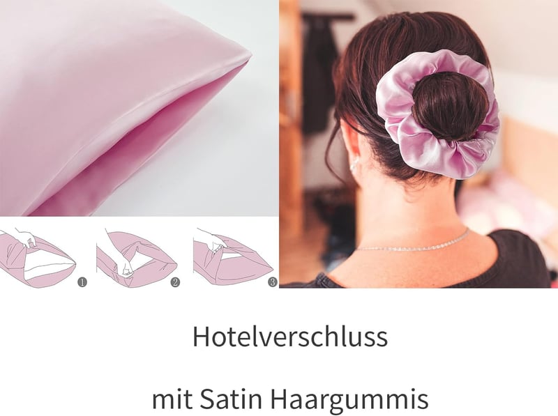Seiwohl 4 részes szatén párnahuzat és hajpánt szett 80x80cm bézs
