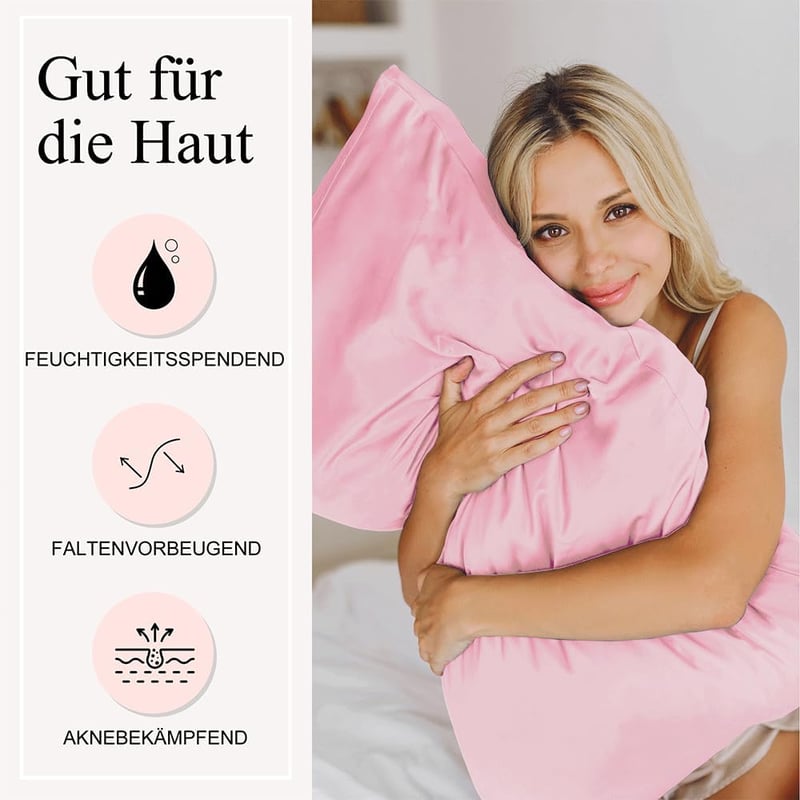 Seiwohl 4 részes szatén párnahuzat és hajpánt szett 80x80cm bézs