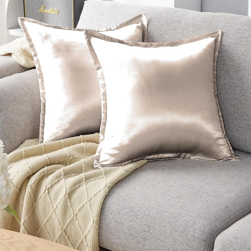 Seiwohl 2 db szatén selyem párnahuzat 40x40 cm taupe + selyem hajgumi