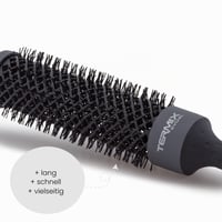 Termix Evolution XL keramická guľatá kefa na vlasy 28 mm čierna – s ionizovanými štetinami, o 3 cm dlhšia, pre rýchlejšie sušenie, na dlhé vlasy 3