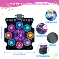 TERRAMUS Tanečná podložka pre deti, 27 úrovní, 8 LED svetiel, Bluetooth hudobná hra pre dievčatá od 3 do 12 rokov, Montessori darček k narodeninám 5
