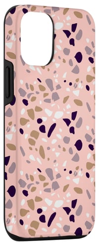 Obal na iPhone 15 Pro s abstraktným dizajnom Terrazzo, koralový vzor v neutrálnom talianskom štýle, roztomilé ochranné puzdro 3