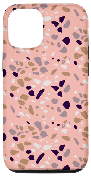 Terrazzo apstraktni dizajn za iPhone 15 Pro maskica, teraco uzorak koraljna neutralna talijanska slatka zaštitna maska