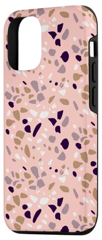 Obal na iPhone 15 Pro s abstraktným dizajnom Terrazzo, koralový vzor v neutrálnom talianskom štýle, roztomilé ochranné puzdro 2