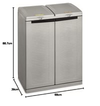 Dulap pentru sortarea deșeurilor Terry Ecocab 2 pentru interior și exterior, cu 2 compartimente, 68x39x88,7 cm 5