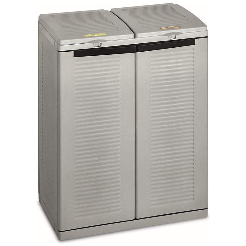 Dulap pentru sortarea deșeurilor Terry Ecocab 2 pentru interior și exterior, cu 2 compartimente, 68x39x88,7 cm