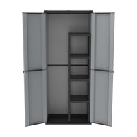 Terry Jline 368 dvokrilni ormar za metle s 1 unutarnjom policom i 4 police, 68x37,5x163,5 cm, sivi 4
