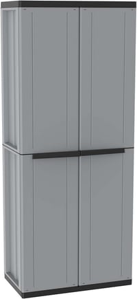 Terry Jline 368 dvokrilni ormar za metle s 1 unutarnjom policom i 4 police, 68x37,5x163,5 cm, sivi 1