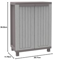 Plastová skrinka Terry JWood s 2 policami, 68 x 37,5 x 91,5 cm, sivá/taupe 3