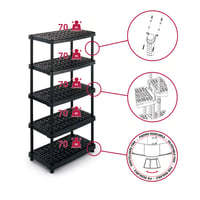 Sistem de rafturi modulare Terry TS1000518 cu 5 polițe ventilate pentru uz interior și exterior 6
