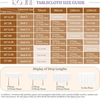Teruntrue 12 fețe de masă rotunde albe, 90 inch, diametru 228 cm, poliester, lavabile, pentru nunți, banchete, evenimente și restaurante 6