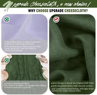 Teruntrue 12 bucăți drum de masă verde vânătoresc, 55 x 300 cm, față de masă boho din material tip tifon, aspect natural și fin, decorațiune de masă pentru nuntă, petrecere, baby shower 7
