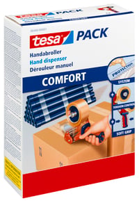 tesa 6400 Comfort Odvíjač baliacej pásky - Profesionálny ručný odvíjač pre 50 mm pásky - Pevné a odolné prevedenie 1
