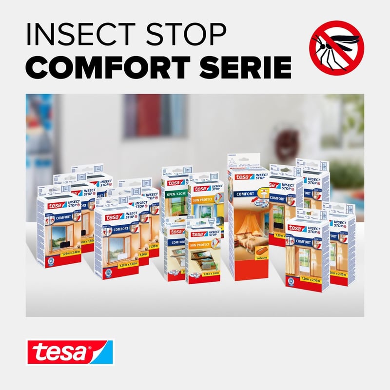 tesa Comfort Szúnyogháló Ablakra Tépőzár Szalag 1,3m x 1,5m Fekete