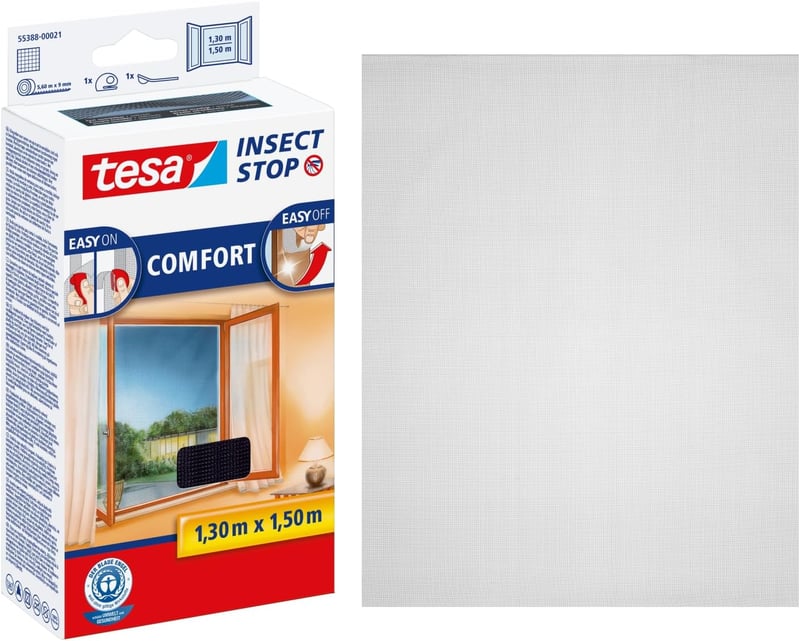 tesa Comfort Szúnyogháló Ablakra Tépőzár Szalag 1,3m x 1,5m Fekete