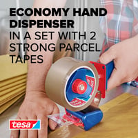 tesa baliaca páska s odvíjačom – priehľadná – 2 x 66 m x 50 mm 2