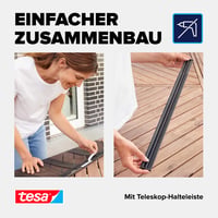Perdea împotriva insectelor cu lamele tesa INSECT STOP Premium – Antracit, 95x220 cm – Pentru balcon și ușă de terasă, fixare telescopică fără găurire 6