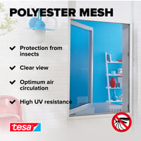 Sieťka proti hmyzu na okno tesa Insect Stop Comfort – so samolepiacim suchým zipsom, bez vŕtania, strihateľná, antracitová, 100 x 100 cm 5