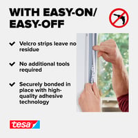 Sieťka proti hmyzu na okno tesa Insect Stop Comfort – so samolepiacim suchým zipsom, bez vŕtania, strihateľná, antracitová, 100 x 100 cm 4