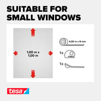 Sieťka proti hmyzu na okno tesa Insect Stop Comfort – so samolepiacim suchým zipsom, bez vŕtania, strihateľná, antracitová, 100 x 100 cm 3