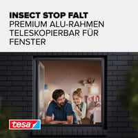 Sieťka proti hmyzu tesa Insect Stop FALT na okno – skladací hliníkový rám, teleskopická, 80 – 140 cm, antracitová 3