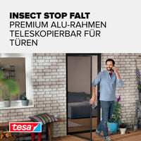 Plasă de țânțari tesa Insect Stop cu ramă de aluminiu premium pliabilă pentru ușă - Dimensiune reglabilă - Antracit 3