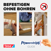 Benzi adezive tesa Powerstrips CLICK Small - 16 x 2 bucăți, reutilizabile, se îndepărtează fără urme 4
