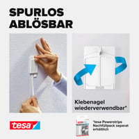 Cui adeziv tesa pentru tapet și tencuială, capacitate portantă 2 kg, 3 x 2 cuie, Powerstrips, îndepărtare fără urme, pentru suprafețe delicate 6