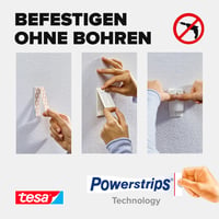 Cui adeziv tesa pentru tapet și tencuială, capacitate portantă 2 kg, 3 x 2 cuie, Powerstrips, îndepărtare fără urme, pentru suprafețe delicate 4