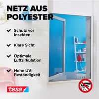 tesa Szúnyogháló Comfort Tépőzáras Rendszer Padlótól Mennyezetig Érő Ablakokhoz, Fekete, 1,2m x 2,4m, Öntapadós, Mosható Üvegszálas Háló 5