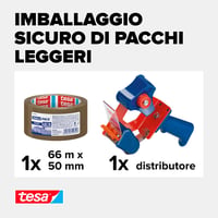 Tichá baliaca páska tesa tesapack Strong s ručným odvíjačom – hnedá – 66 m x 50 mm 3