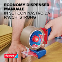 Tichá baliaca páska tesa tesapack Strong s ručným odvíjačom – hnedá – 66 m x 50 mm 2
