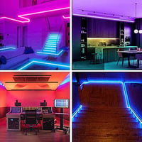 Tesfish 24V RGB LED szalag 5 m, SMD 5050 IP20, 600 LED, színváltós fénycsík hálószobába, konyhába, dekorációhoz 7