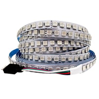 Tesfish 24V RGB LED szalag 5 m, SMD 5050 IP20, 600 LED, színváltós fénycsík hálószobába, konyhába, dekorációhoz 1