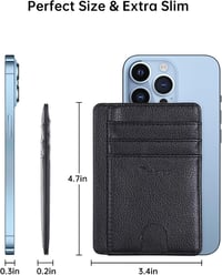 Teskyer férfi mini pénztárca RFID védelemmel, fekete bőr kártyatartó 6