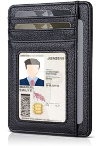 Teskyer mini muški novčanik s RFID zaštitom, etui za kartice od umjetne kože - crni 1