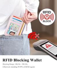 Teskyer női slim pénztárca RFID védelemmel, 8 kártyatartóval, világosrózsaszín 6