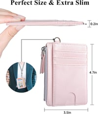 Teskyer női slim pénztárca RFID védelemmel, 8 kártyatartóval, világosrózsaszín 5