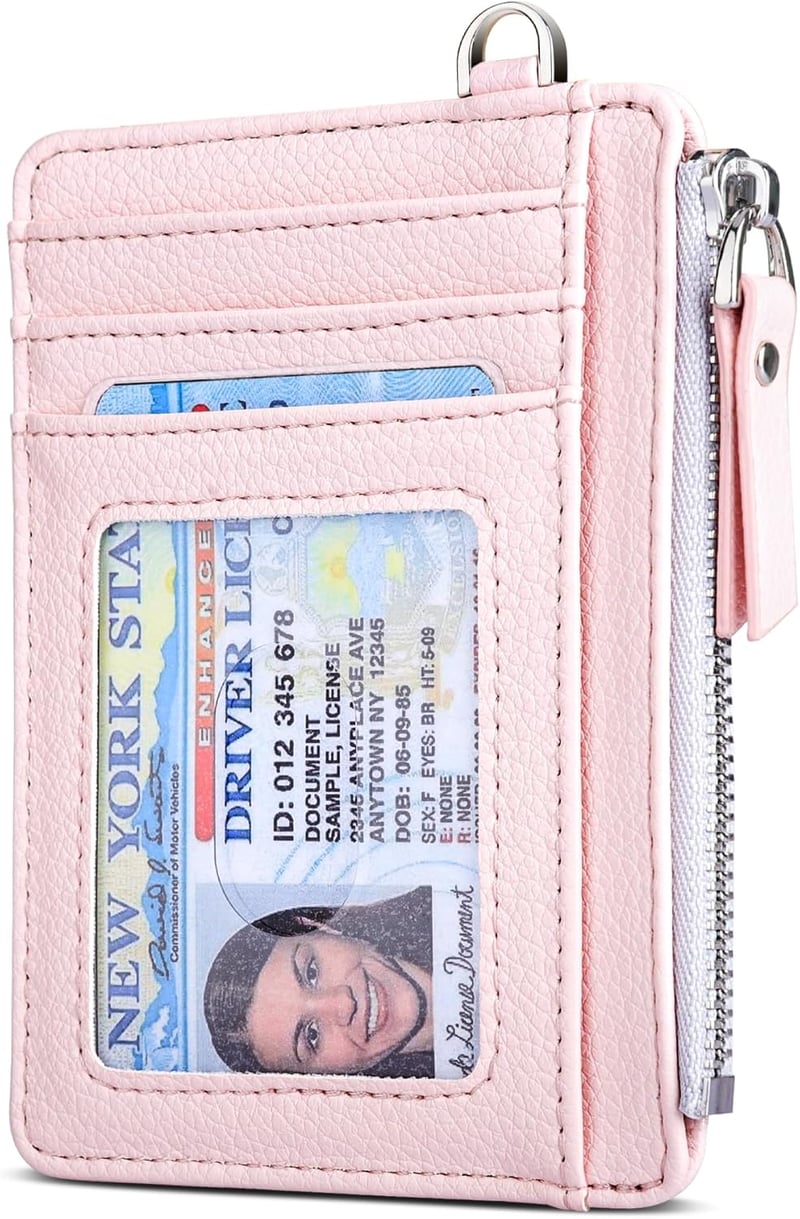 Teskyer női slim pénztárca RFID védelemmel, 8 kártyatartóval, világosrózsaszín
