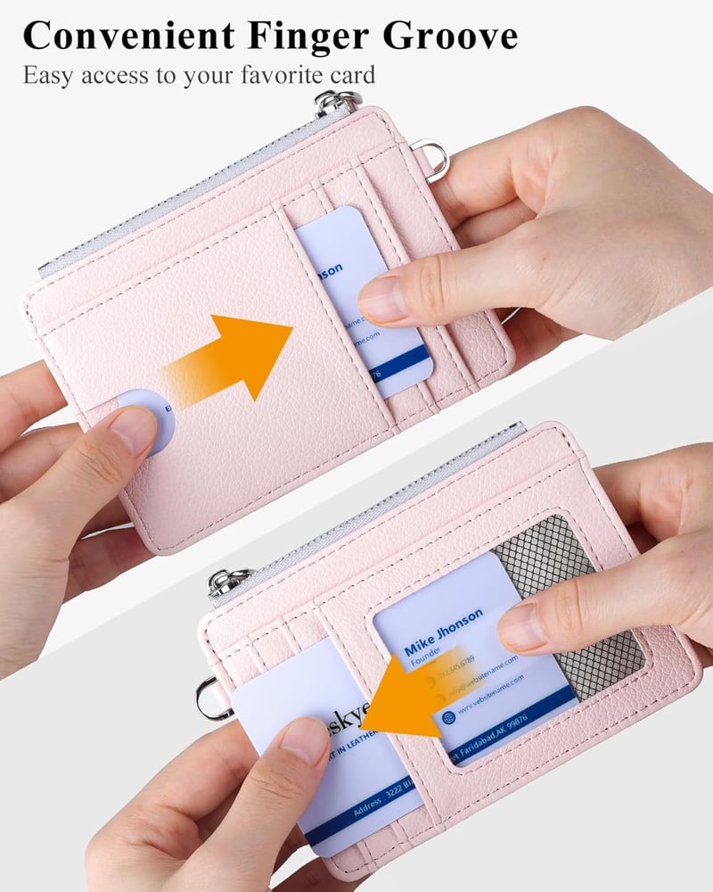 Teskyer női slim pénztárca RFID védelemmel, 8 kártyatartóval, világosrózsaszín