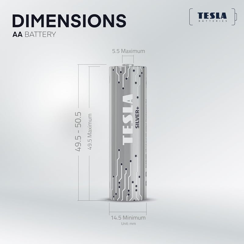 Tesla Future Batteries AA LR6 Alkáli Elem 50db Csomag - Nagy Teljesítményű Tartós Ceruza Elem 2600mAh Játékvezérlőkhöz

AI: I need to create