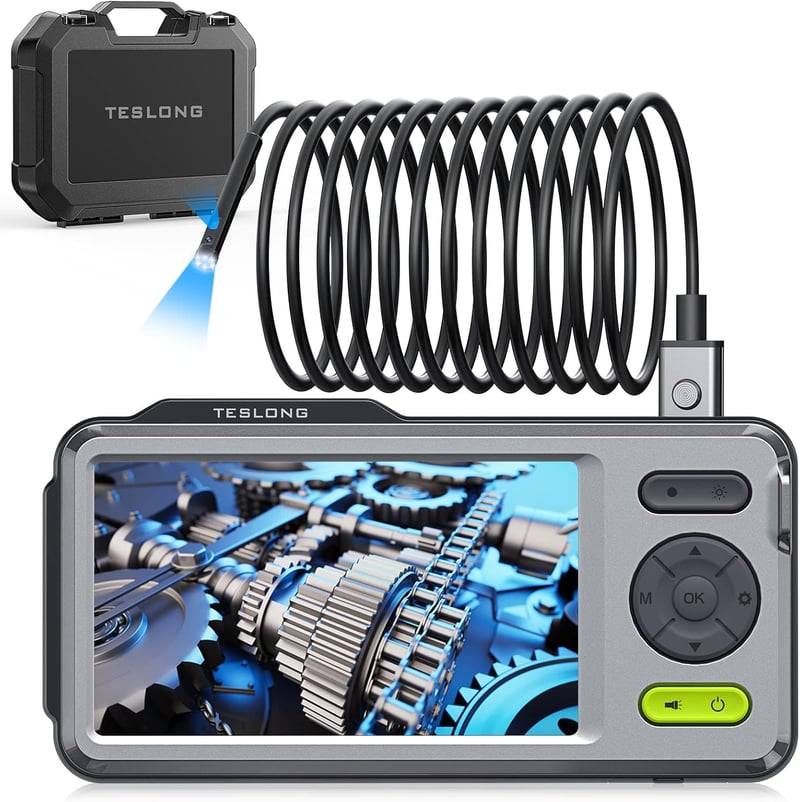Teslong 1080P HD Kettős Lencsés Endoszkóp Kamera 5mm IP67 Vízálló Vizsgálókamera Beépített Világítással és 32GB TF Kártyával 5m Kábellel