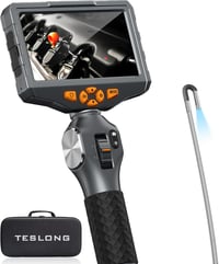 TESLONG 3.9mm Endoszkóp Kamera LED Világítással, Mozgatható Fej, 5 Colos LCD, 1.55m 1