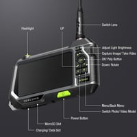 Teslong Endoszkóp Kamera 3 Lencsével, 5" IPS Kijelzővel, 5m Vízálló Vizsgálókamera, Kézi Fókusz, 32GB Kártya, 3500mAh Akkumulátor 8