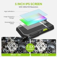 Teslong Endoszkóp Kamera 3 Lencsével, 5" IPS Kijelzővel, 5m Vízálló Vizsgálókamera, Kézi Fókusz, 32GB Kártya, 3500mAh Akkumulátor 3