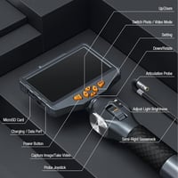 TESLONG Endoszkóp Kamera Dupla Lencse 6,5mm Forgó Fej 5 Colos LCD Kijelző LED Világítás 1,55m 8