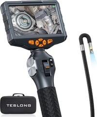 TESLONG Endoszkóp Kamera Dupla Lencse 6,5mm Forgó Fej 5 Colos LCD Kijelző LED Világítás 1,55m 1