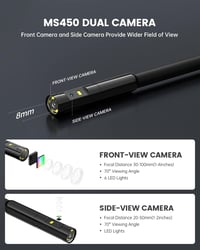 Teslong Ipari Endoszkóp Kamera - Kettős Lencsés Vizsgálókamera 4,5" IPS Kijelzővel, IP67 Vízálló, 5m Kábel, 2500mAh Akkumulátor, 32GB SD Kár 2