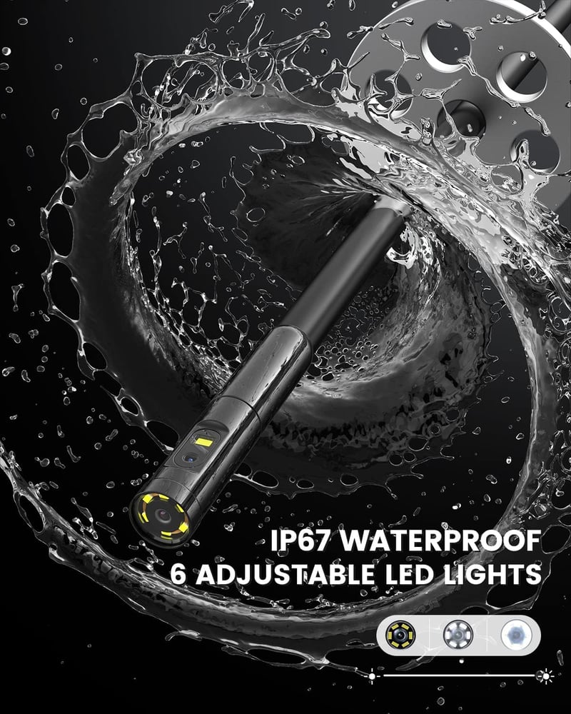 Teslong Ipari Endoszkóp Kamera - Kettős Lencsés Vizsgálókamera 4,5" IPS Kijelzővel, IP67 Vízálló, 5m Kábel, 2500mAh Akkumulátor, 32GB SD Kár