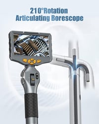 Teslong TD500 Endoscope Kamera 6,5 mm Forgatható Fejjel, 5,0" LCD Kijelzővel, LED Világítással, WiFi Csatlakozással, 1,55 m Kábellel, Hőmérs 2